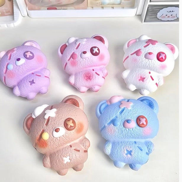 Patchwork Bear Slow Rise Squishy