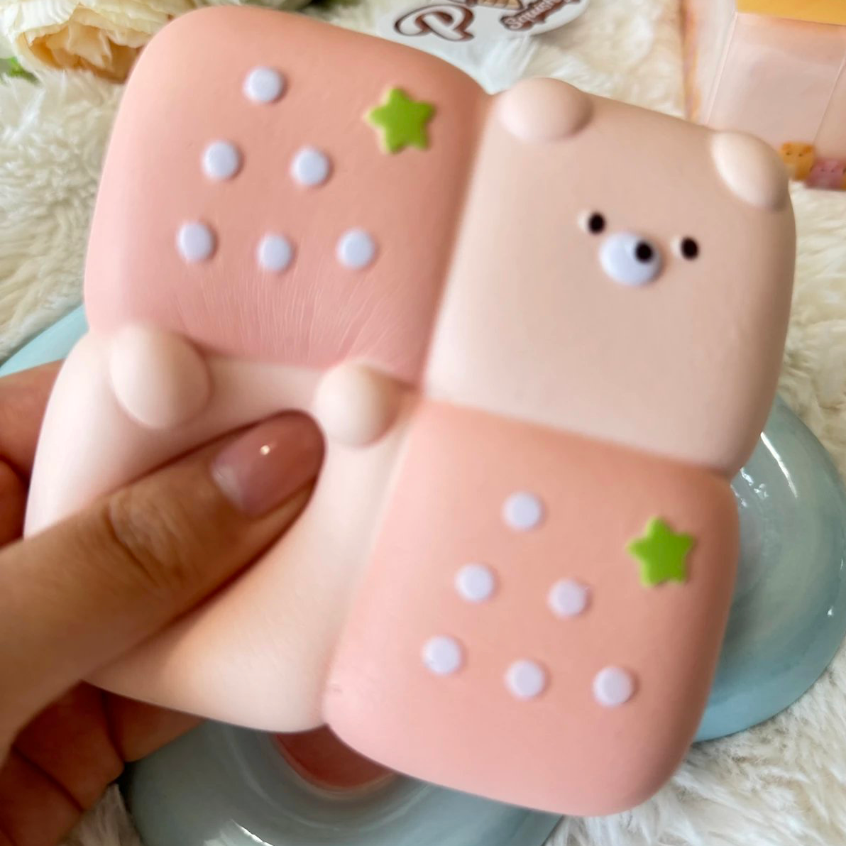 Strawberry Bear Toast Slow Rise Squishy