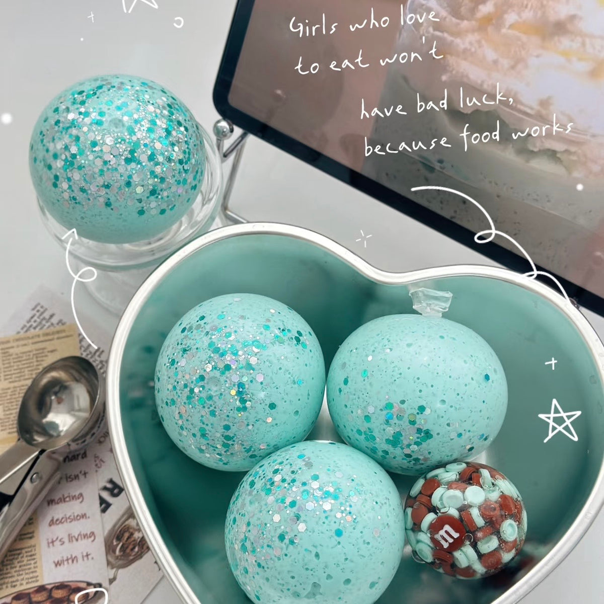 Mint Crushed Ice Handmade Stress Ball
