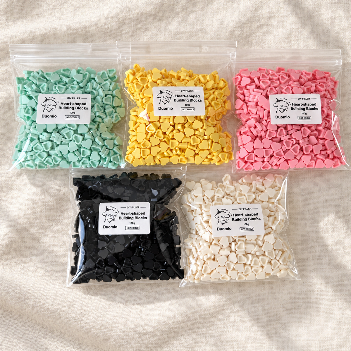 Heart-shaped Building Blocks - Crunchy Flilling for Handmade Ball