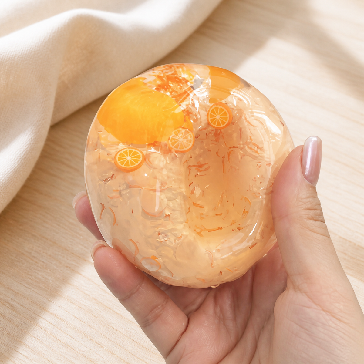 Orange Jelly Handmade Stress Ball